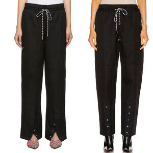 PROENZA SCHOULER Cotton Linen 2-Way Snap Hem Straight Leg Pants Size M